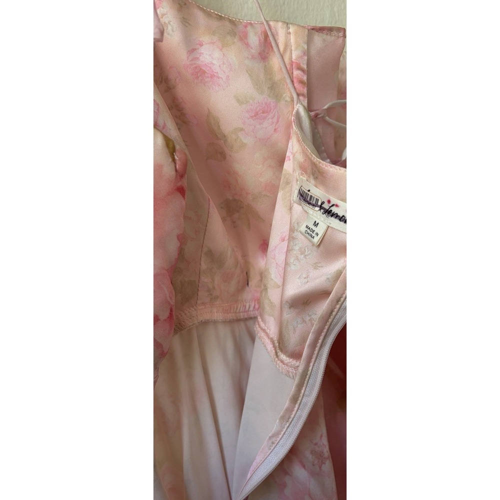 For Love and Lemons Lisa Maxi Dress Floral Print Pink Size Medium M $289 - Picture 9 of 9